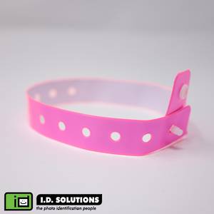 Neon pink vinyl wristband (14)